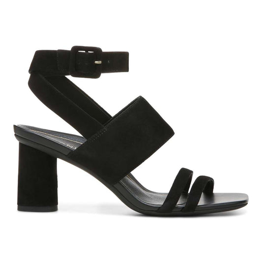 Yasmin Heeled Sandal - Black Suede