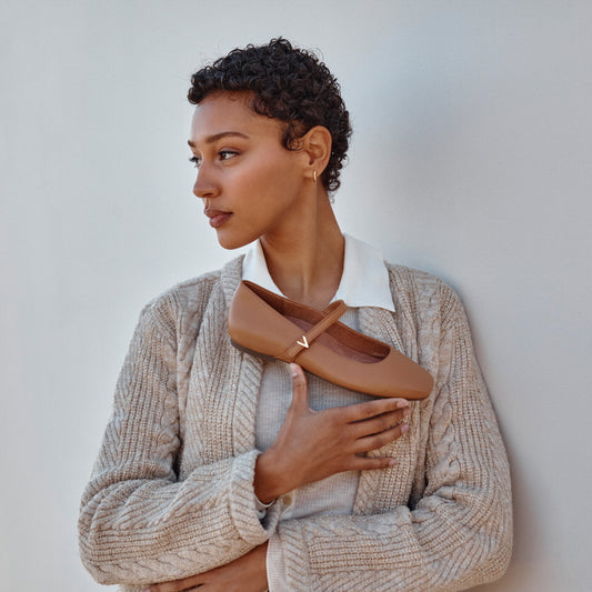 Lifestyle image for Alameda Mary-Jane Flat - Camel