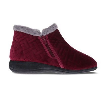 Dahlia Quilt Slipper - Wine
