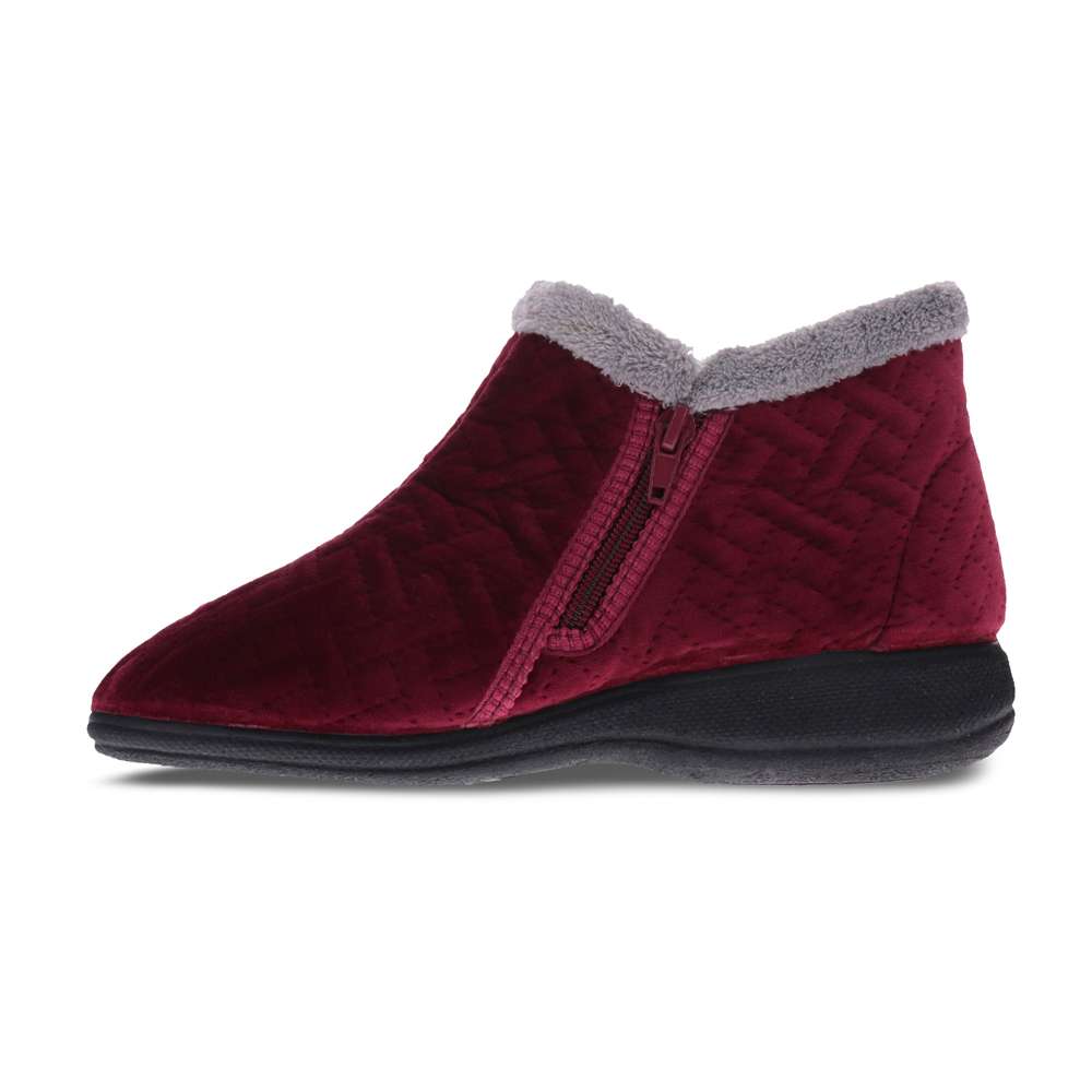 Dahlia Quilt Slipper - Wine