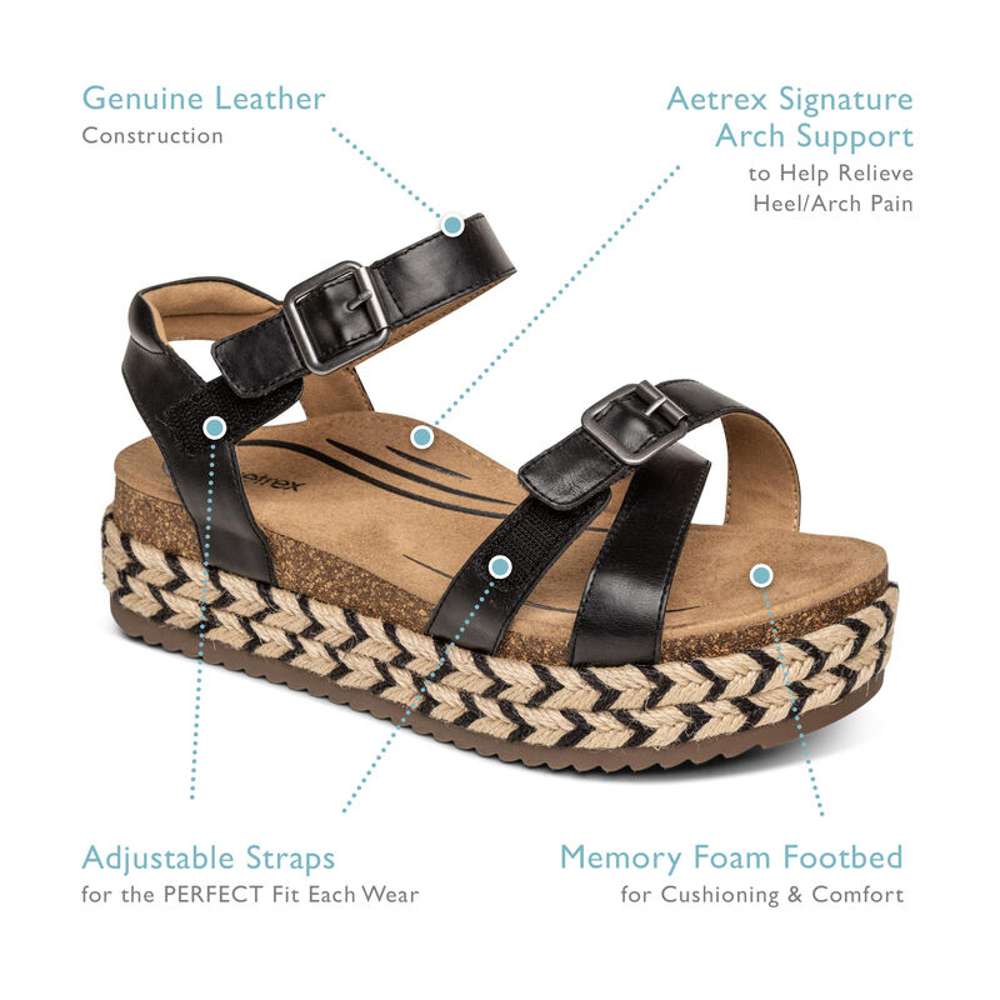 Paula Platform Sandal - Black